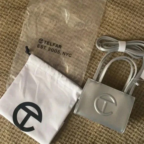 Telfar Small Silver Shopping Bag - Picture 2 of 2